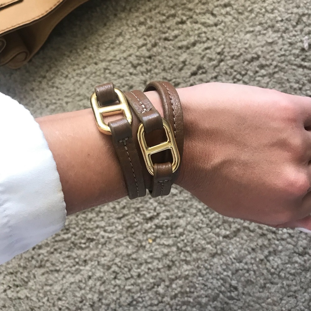 Tory Burch “Plato” leather wrap bracelet